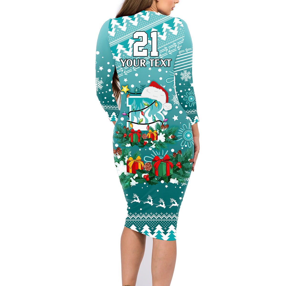 custom-heat-bbl-family-matching-long-sleeve-bodycon-dress-and-hawaiian-shirt-christmas-vibe-2023