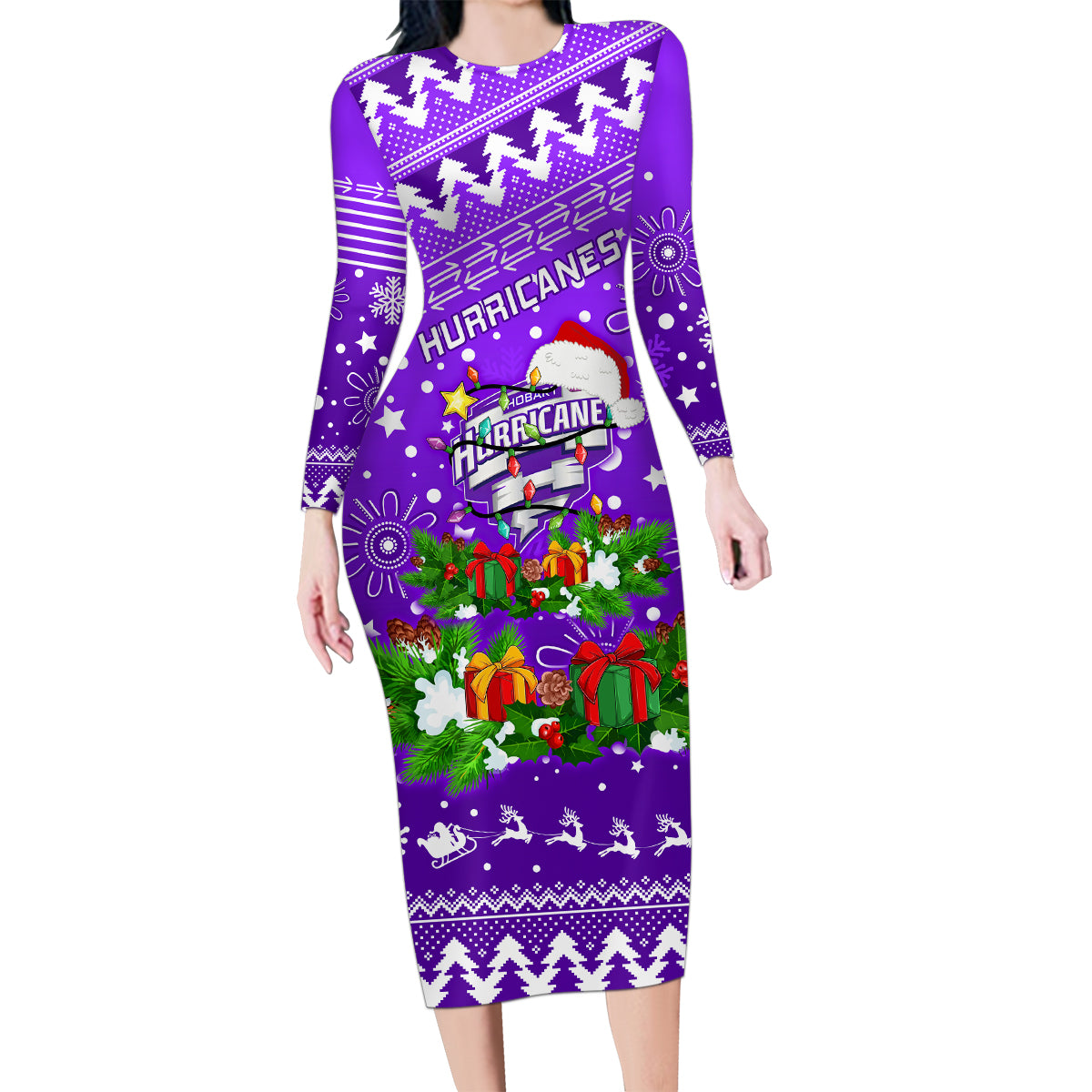 custom-hurricanes-bbl-family-matching-long-sleeve-bodycon-dress-and-hawaiian-shirt-christmas-vibe-2023