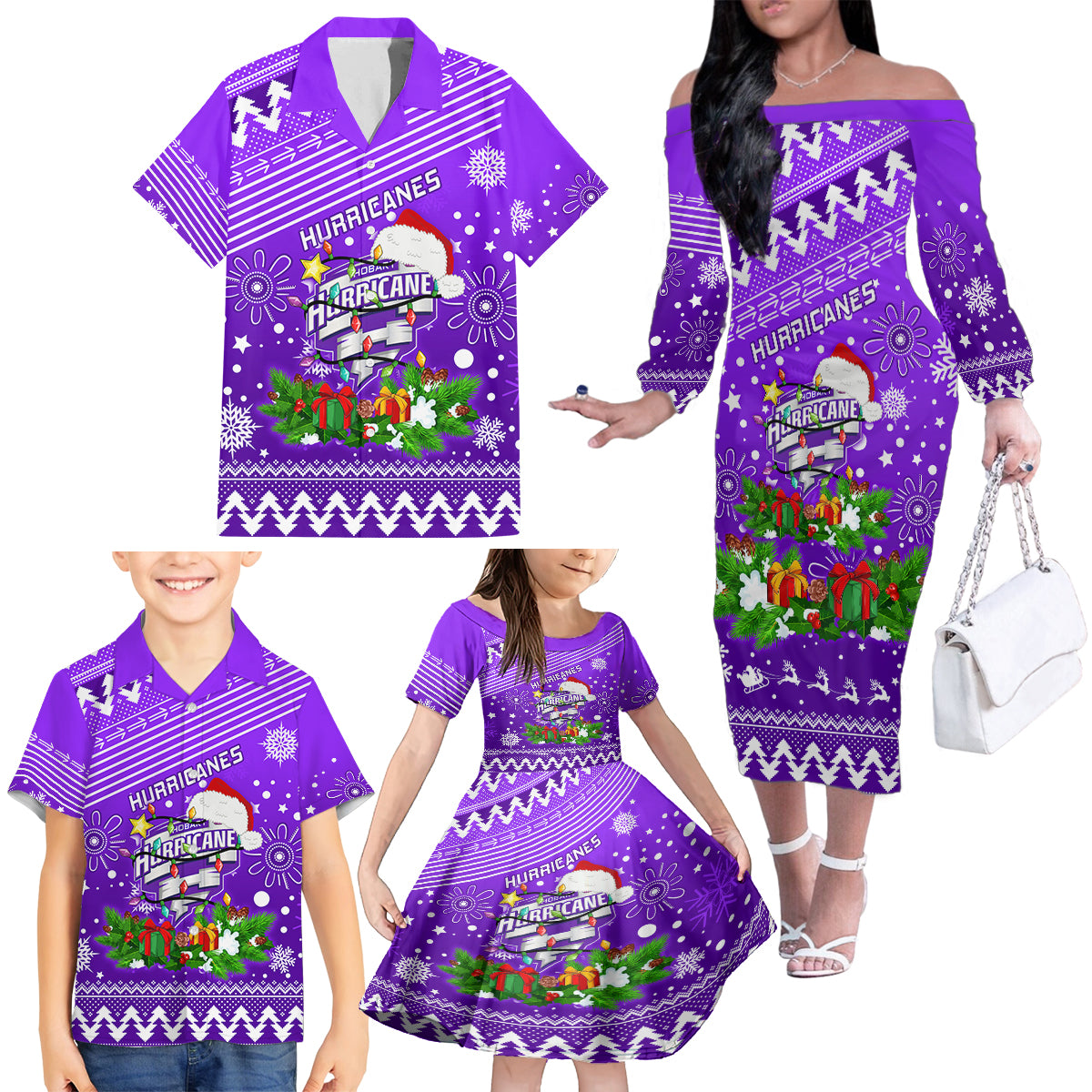 custom-hurricanes-bbl-family-matching-off-shoulder-long-sleeve-dress-and-hawaiian-shirt-christmas-vibe-2023