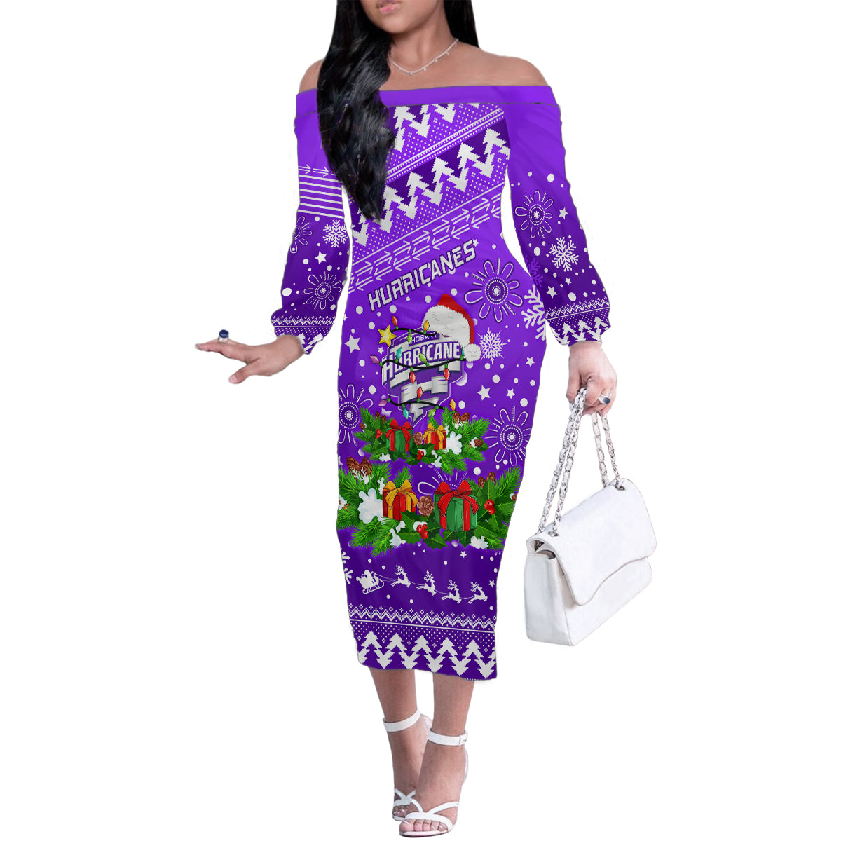 custom-hurricanes-bbl-family-matching-off-shoulder-long-sleeve-dress-and-hawaiian-shirt-christmas-vibe-2023