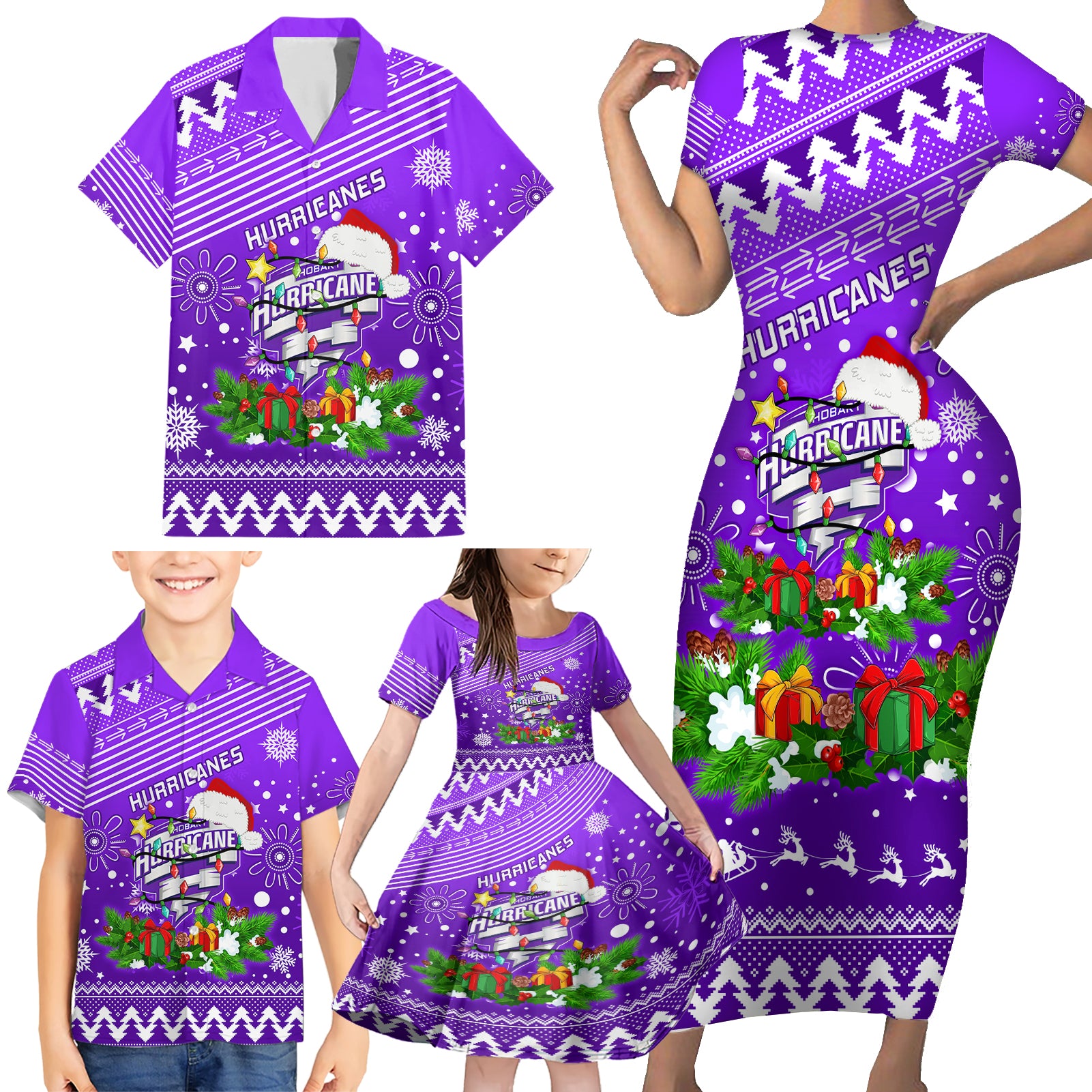 custom-hurricanes-bbl-family-matching-short-sleeve-bodycon-dress-and-hawaiian-shirt-christmas-vibe-2023