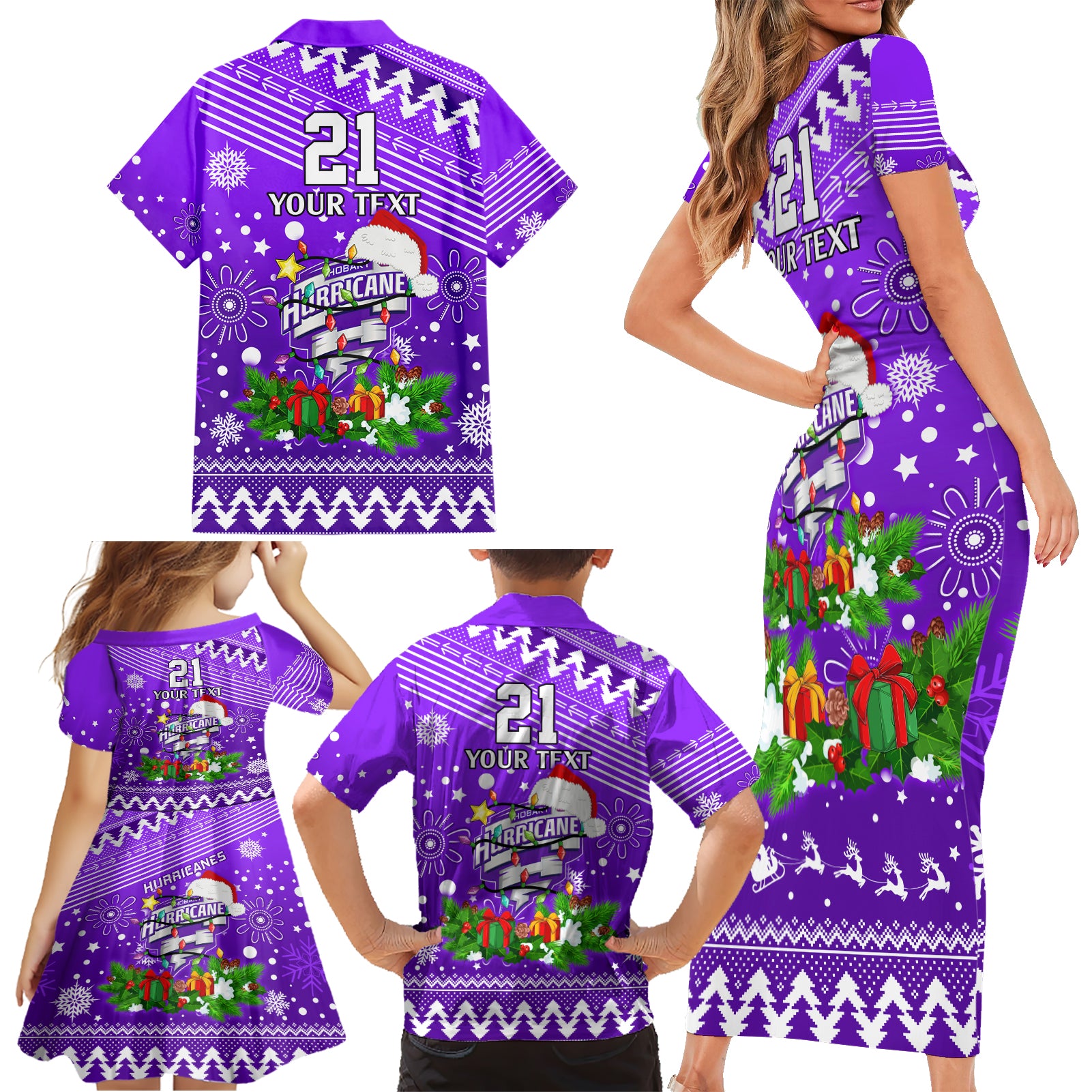 custom-hurricanes-bbl-family-matching-short-sleeve-bodycon-dress-and-hawaiian-shirt-christmas-vibe-2023