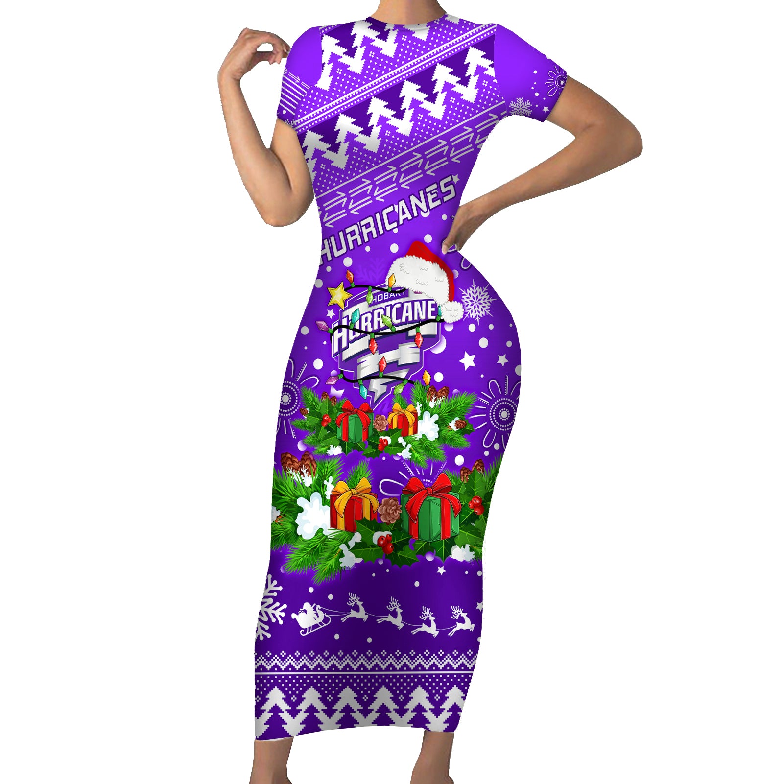 custom-hurricanes-bbl-family-matching-short-sleeve-bodycon-dress-and-hawaiian-shirt-christmas-vibe-2023