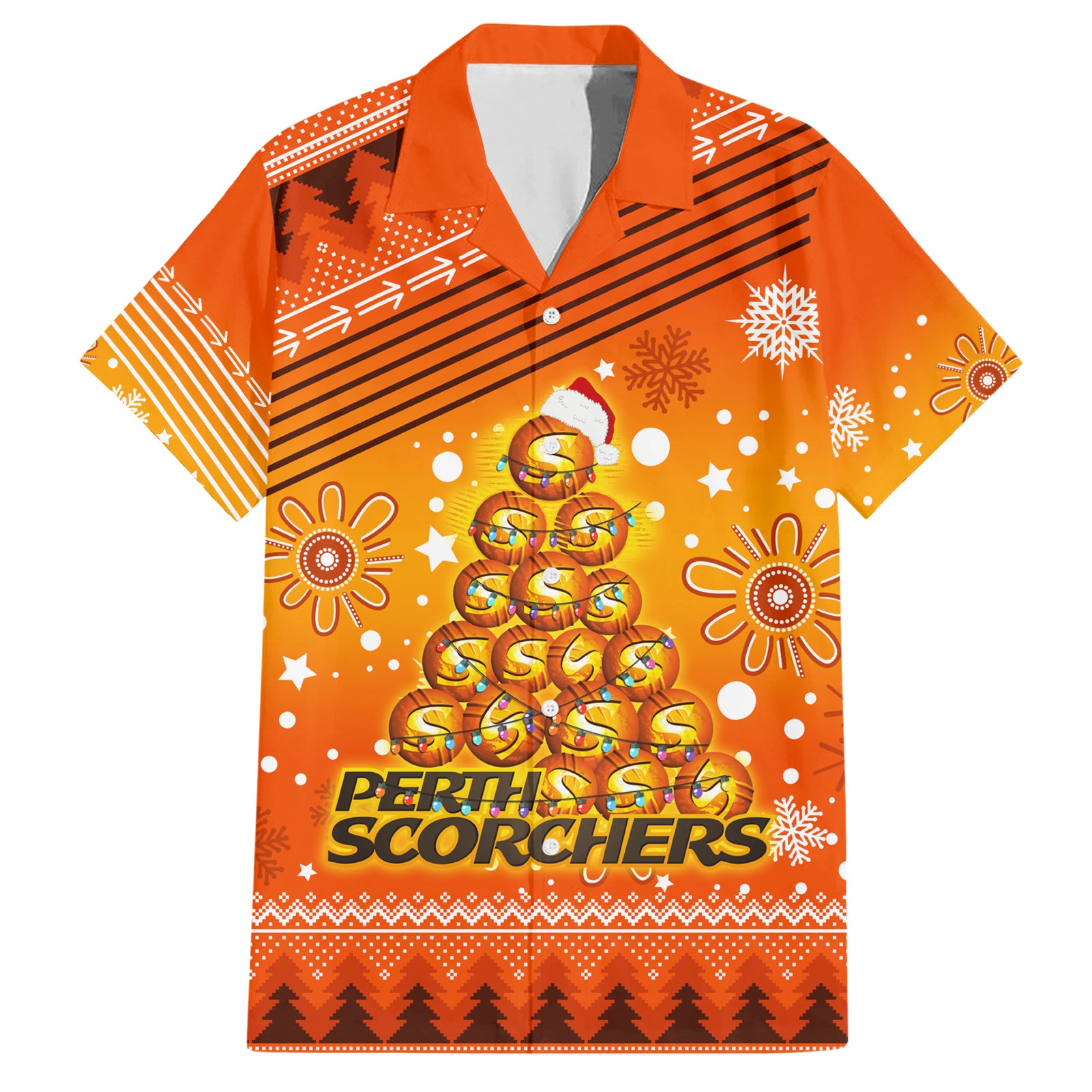 Custom Scorchers BBL Hawaiian Shirt Christmas Vibe 2023 - Vibe Hoodie Shop