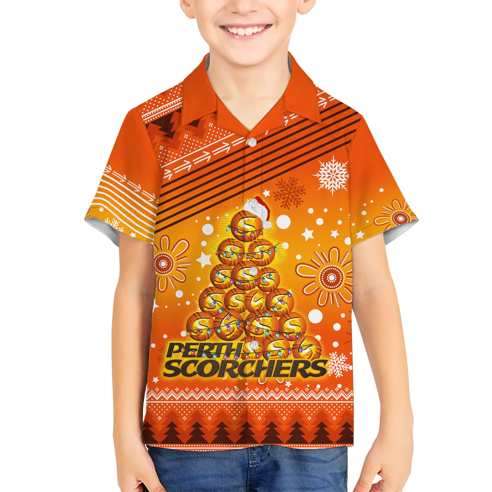 Custom Scorchers BBL Hawaiian Shirt Christmas Vibe 2023 - Vibe Hoodie Shop