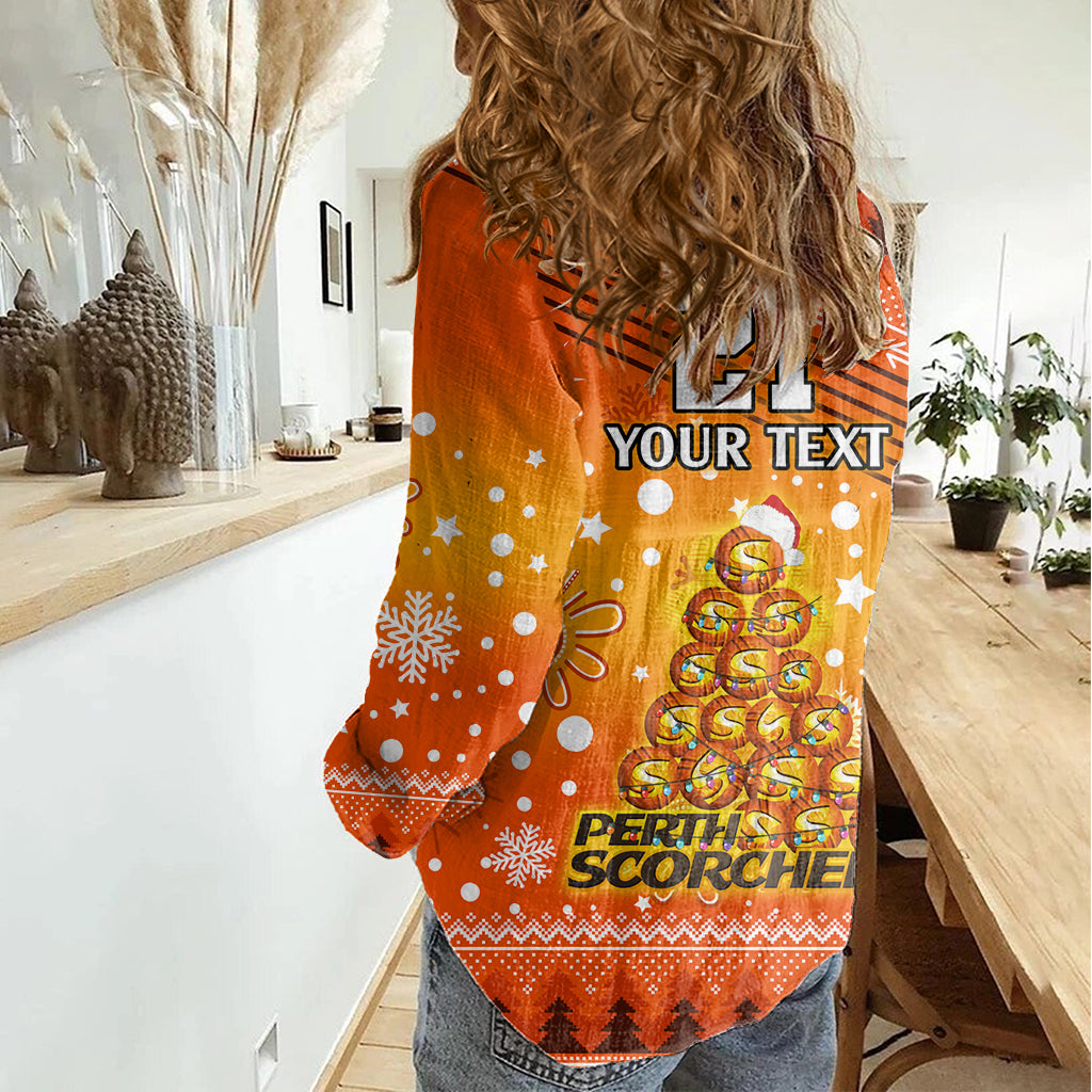 Custom Scorchers BBL Women Casual Shirt Christmas Vibe 2023 - Vibe Hoodie Shop
