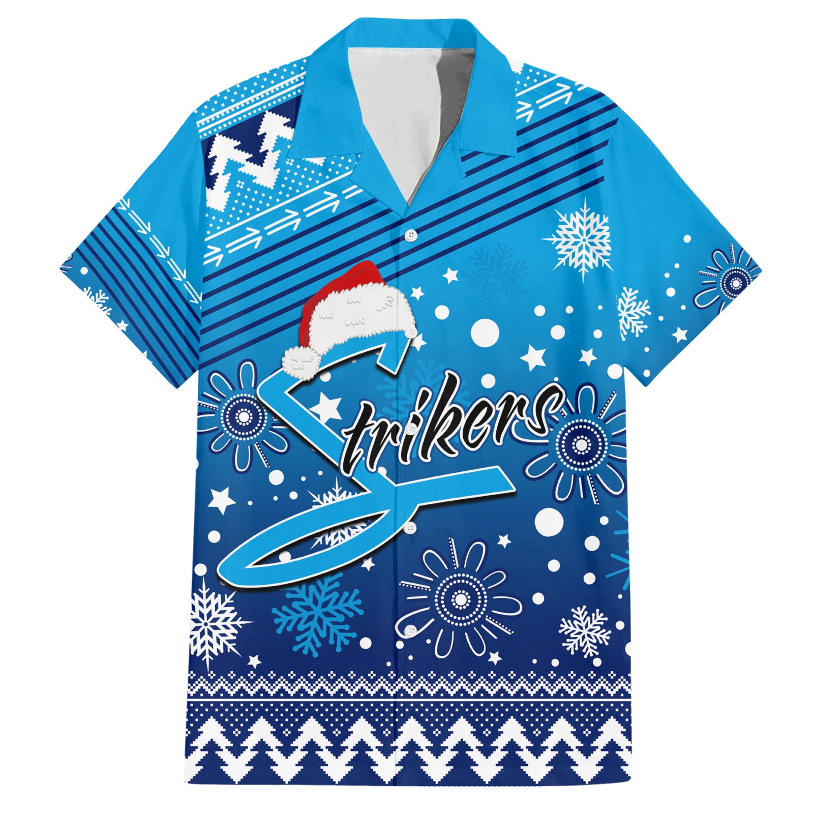 Custom Strikers BBL Hawaiian Shirt Christmas Vibe 2023 - Vibe Hoodie Shop