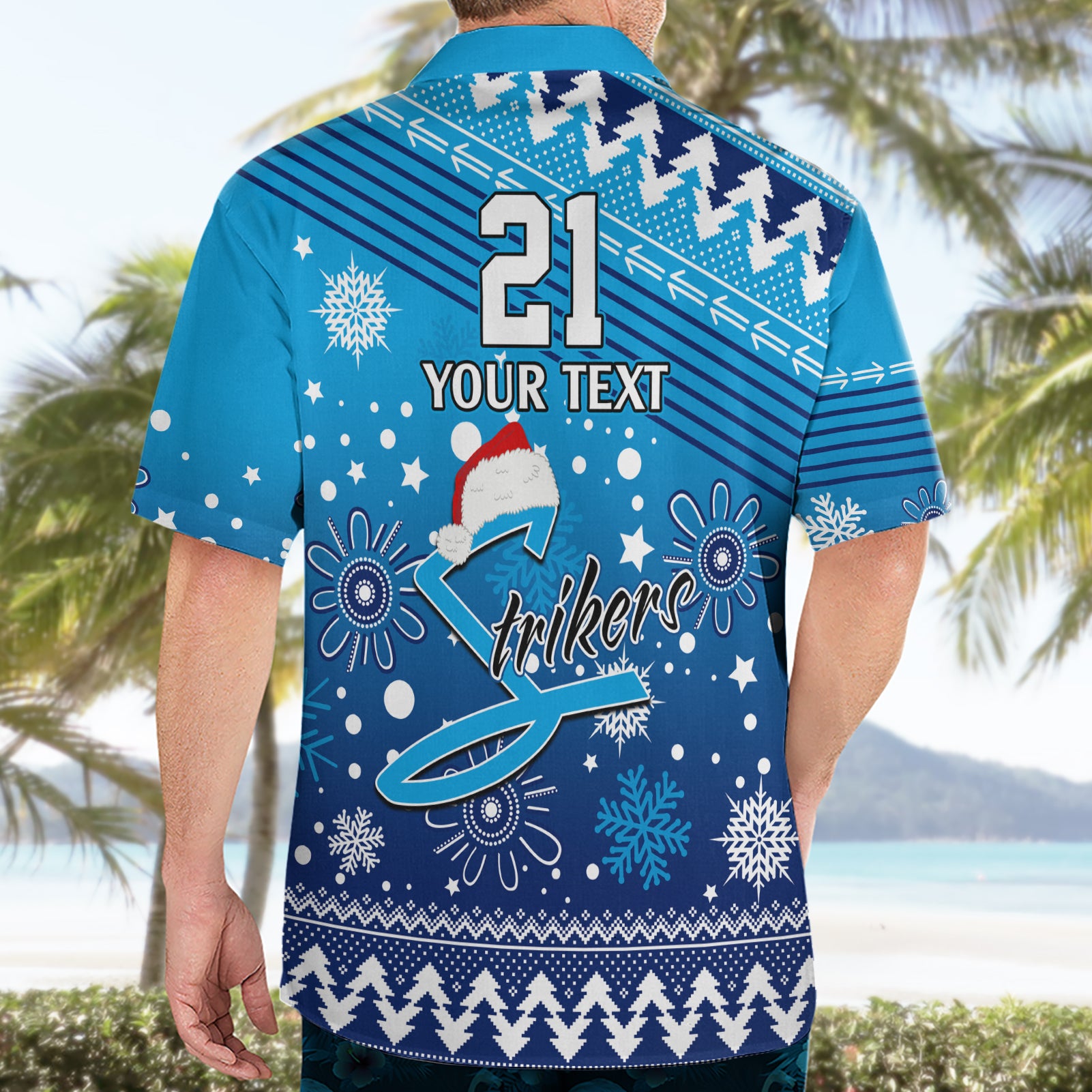 Custom Strikers BBL Hawaiian Shirt Christmas Vibe 2023 - Vibe Hoodie Shop