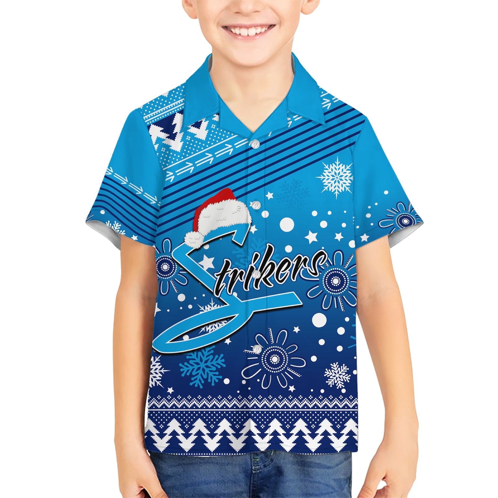 Custom Strikers BBL Hawaiian Shirt Christmas Vibe 2023 - Vibe Hoodie Shop