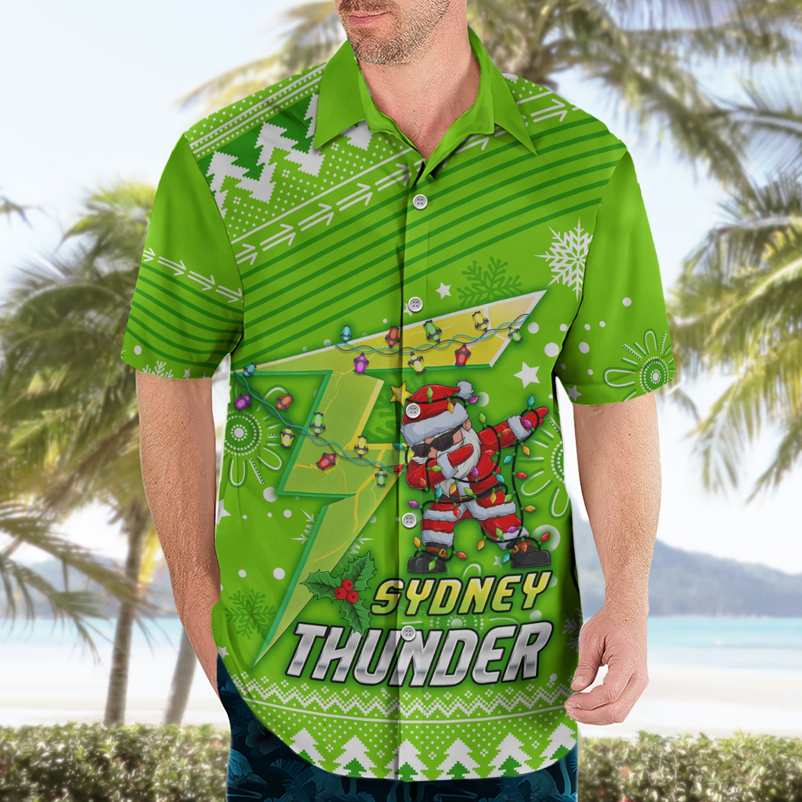 Custom Thunder BBL Hawaiian Shirt Christmas Vibe 2023 - Vibe Hoodie Shop