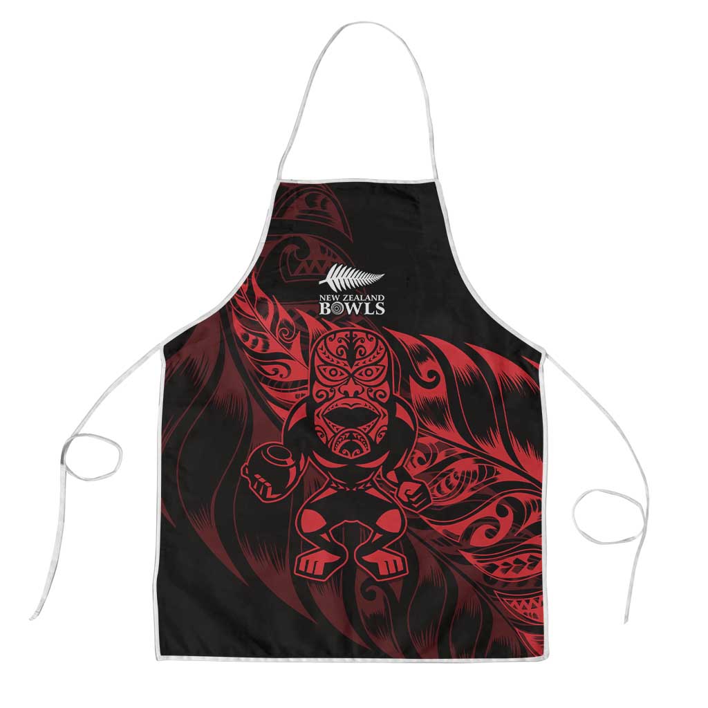 New Zealand Lawn Bowls Apron Red Maori Warrior Tribal Silver Fern - Vibe Hoodie