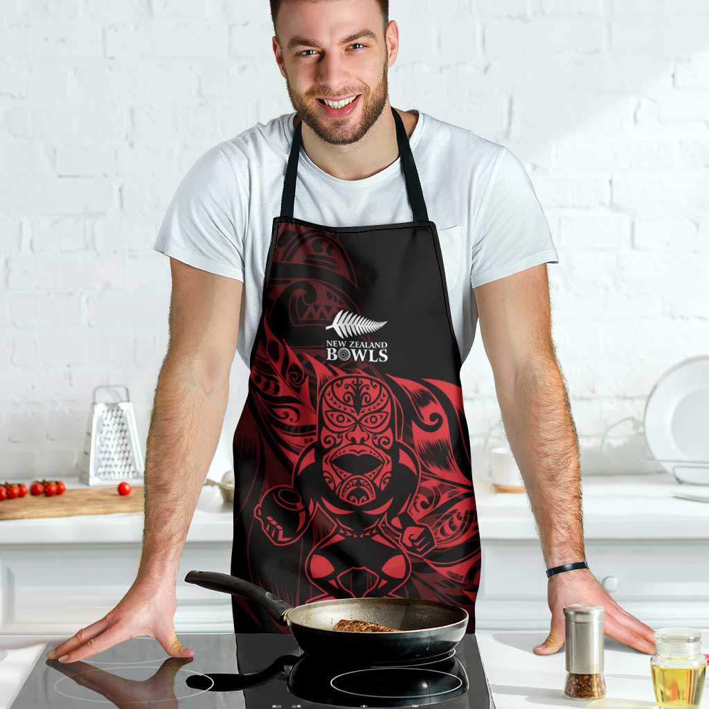 New Zealand Lawn Bowls Apron Red Maori Warrior Tribal Silver Fern - Vibe Hoodie