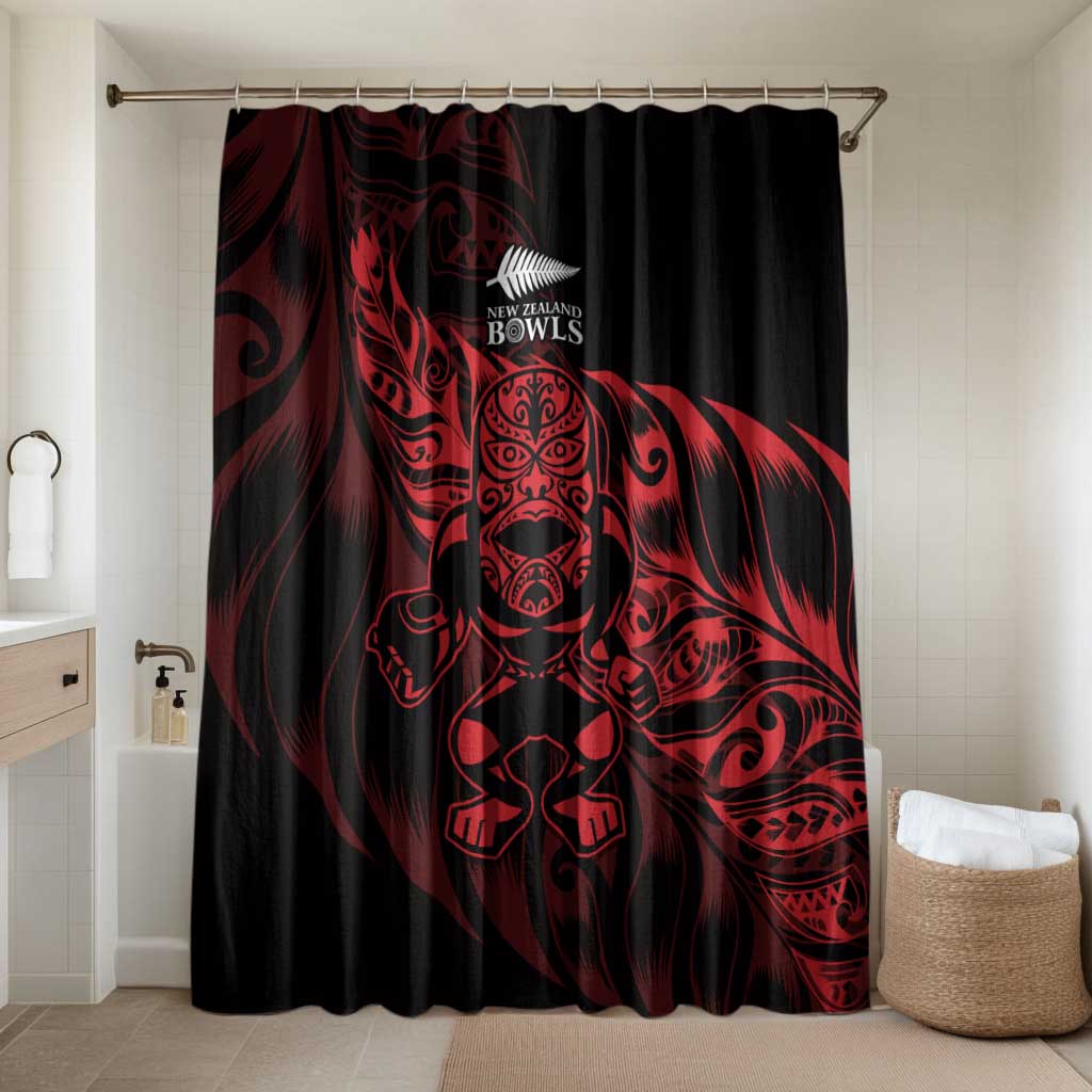 New Zealand Lawn Bowls Bathroom Set Red Maori Warrior Tribal Silver Fern - Vibe Hoodie