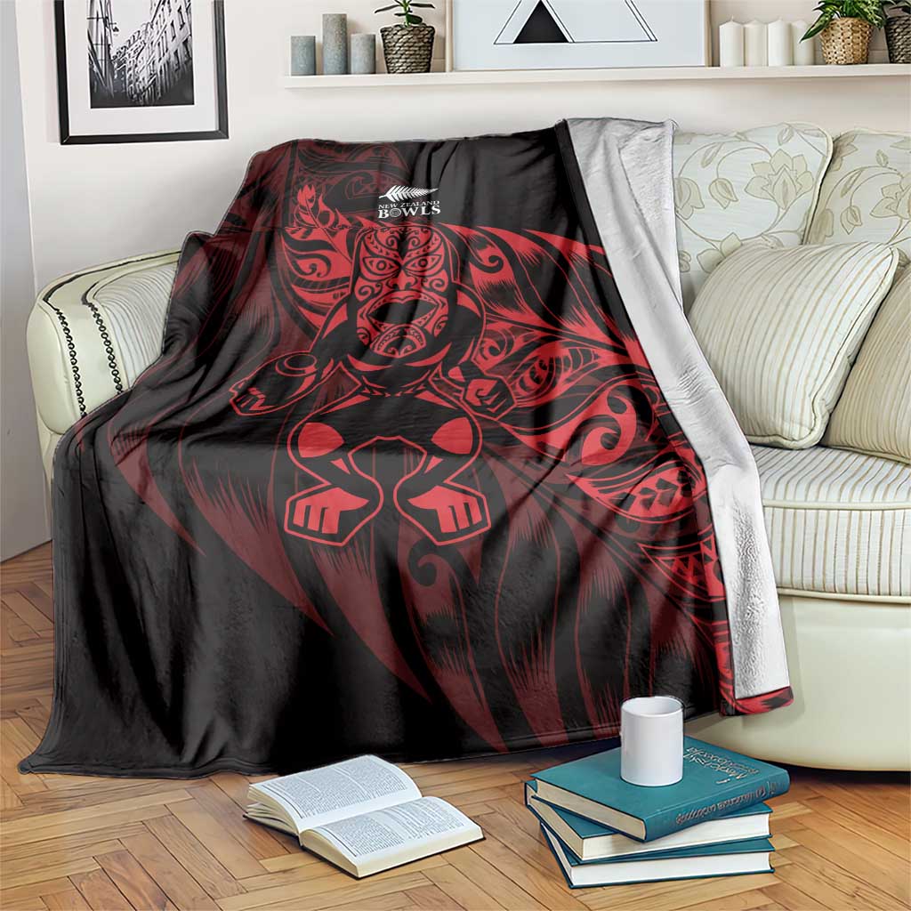 New Zealand Lawn Bowls Blanket Red Maori Warrior Tribal Silver Fern - Vibe Hoodie