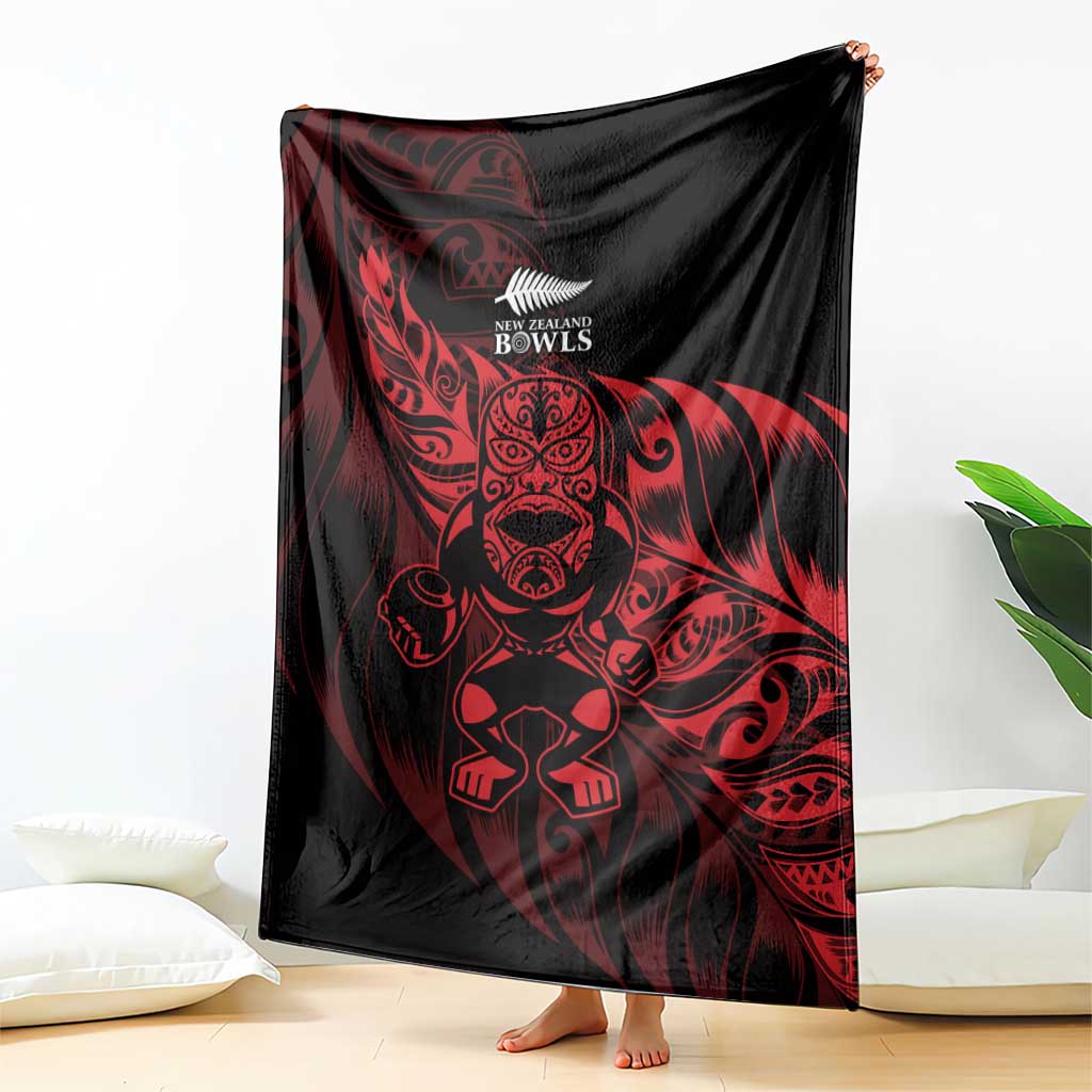 New Zealand Lawn Bowls Blanket Red Maori Warrior Tribal Silver Fern - Vibe Hoodie