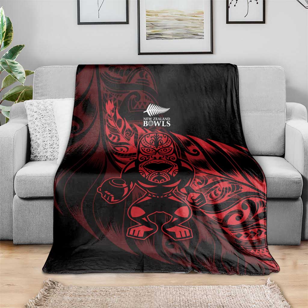 New Zealand Lawn Bowls Blanket Red Maori Warrior Tribal Silver Fern - Vibe Hoodie