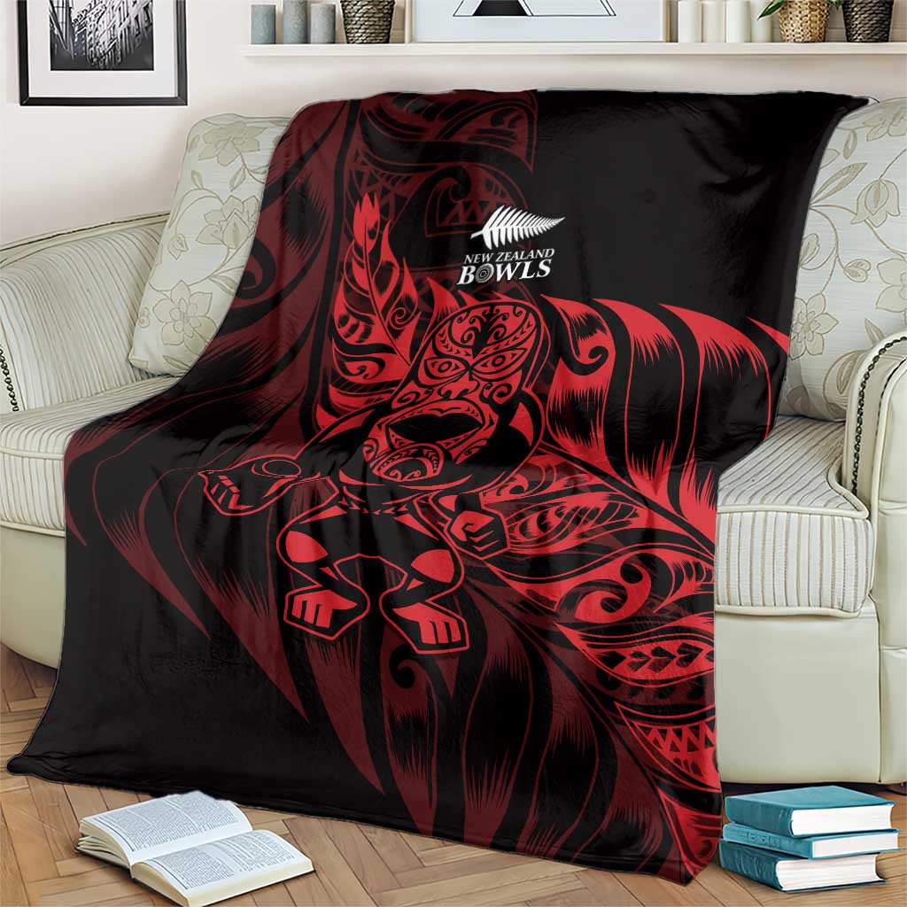New Zealand Lawn Bowls Blanket Red Maori Warrior Tribal Silver Fern - Vibe Hoodie