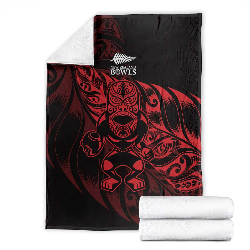 New Zealand Lawn Bowls Blanket Red Maori Warrior Tribal Silver Fern - Vibe Hoodie