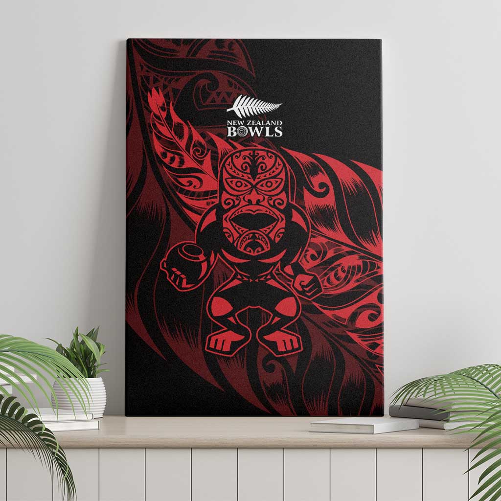 New Zealand Lawn Bowls Canvas Wall Art Red Maori Warrior Tribal Silver Fern - Vibe Hoodie