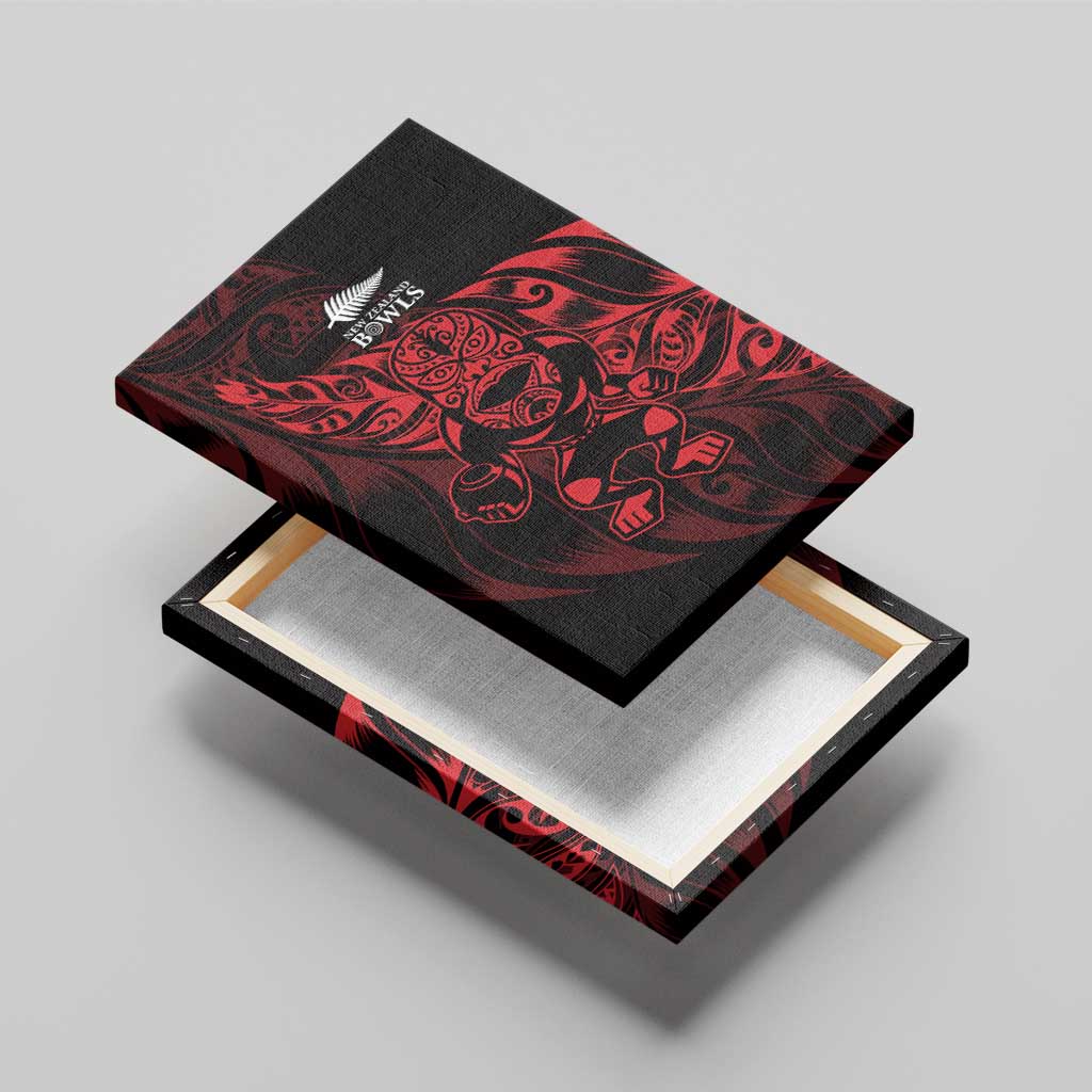 New Zealand Lawn Bowls Canvas Wall Art Red Maori Warrior Tribal Silver Fern - Vibe Hoodie