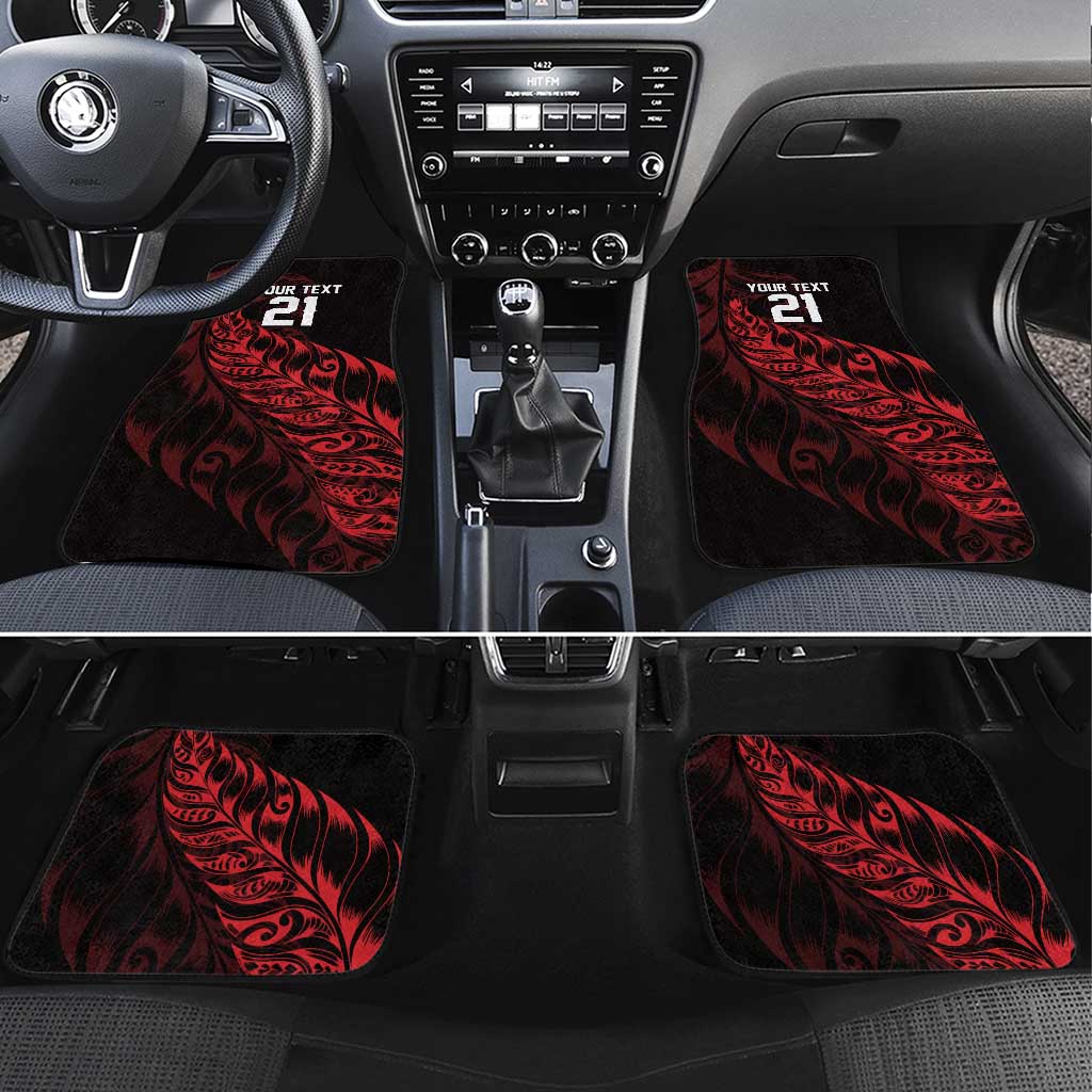 New Zealand Lawn Bowls Custom Car Mats Red Maori Warrior Tribal Silver Fern - Vibe Hoodie