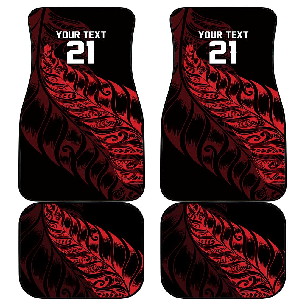 New Zealand Lawn Bowls Custom Car Mats Red Maori Warrior Tribal Silver Fern - Vibe Hoodie