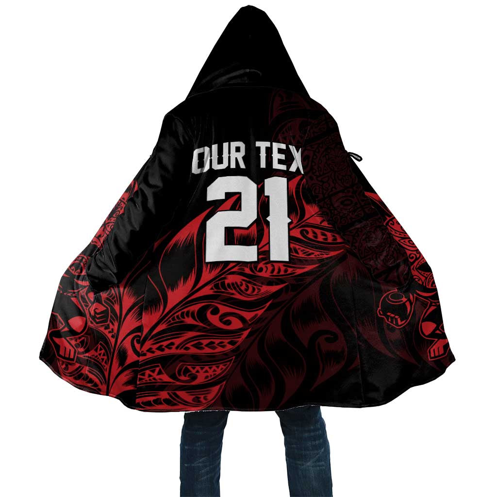 New Zealand Lawn Bowls Custom Cloak Red Maori Warrior Tribal Silver Fern - Vibe Hoodie