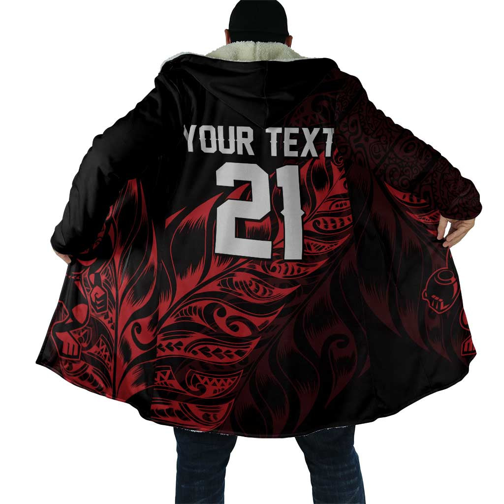 New Zealand Lawn Bowls Custom Cloak Red Maori Warrior Tribal Silver Fern - Vibe Hoodie
