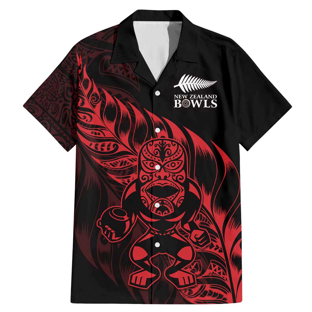 New Zealand Lawn Bowls Custom Family Matching Mermaid Dress and Hawaiian Shirt Red Maori Warrior Tribal Silver Fern - Vibe Hoodie