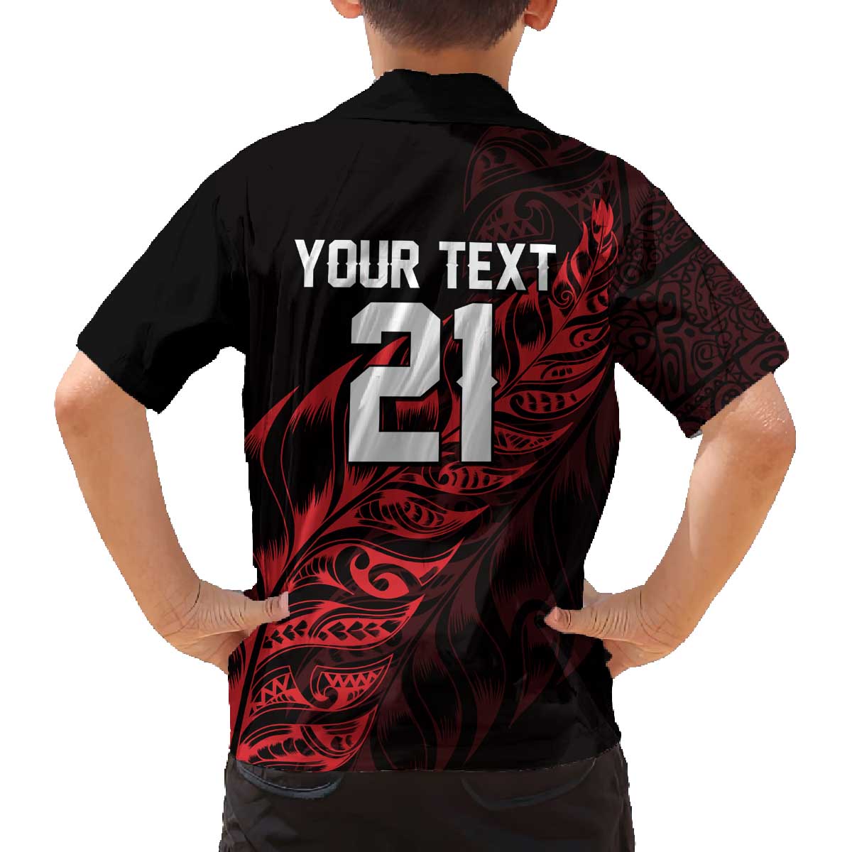 New Zealand Lawn Bowls Custom Family Matching Off The Shoulder Long Sleeve Dress and Hawaiian Shirt Red Maori Warrior Tribal Silver Fern - Vibe Hoodie