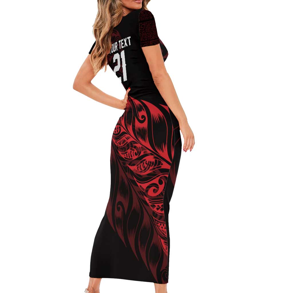 New Zealand Lawn Bowls Custom Family Matching Short Sleeve Bodycon Dress and Hawaiian Shirt Red Maori Warrior Tribal Silver Fern - Vibe Hoodie