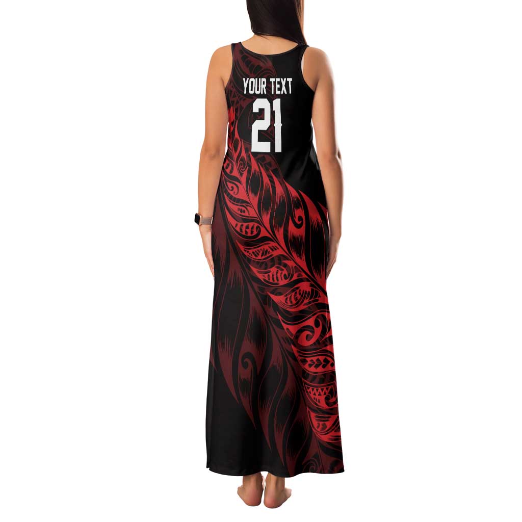 New Zealand Lawn Bowls Custom Family Matching Tank Maxi Dress and Hawaiian Shirt Red Maori Warrior Tribal Silver Fern - Vibe Hoodie