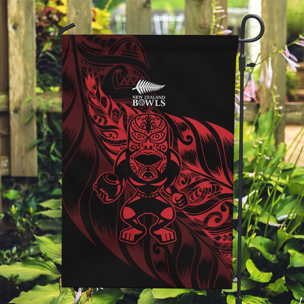 New Zealand Lawn Bowls Garden Flag Red Maori Warrior Tribal Silver Fern - Vibe Hoodie