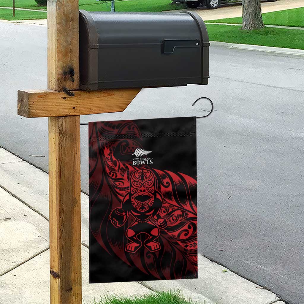 New Zealand Lawn Bowls Garden Flag Red Maori Warrior Tribal Silver Fern - Vibe Hoodie