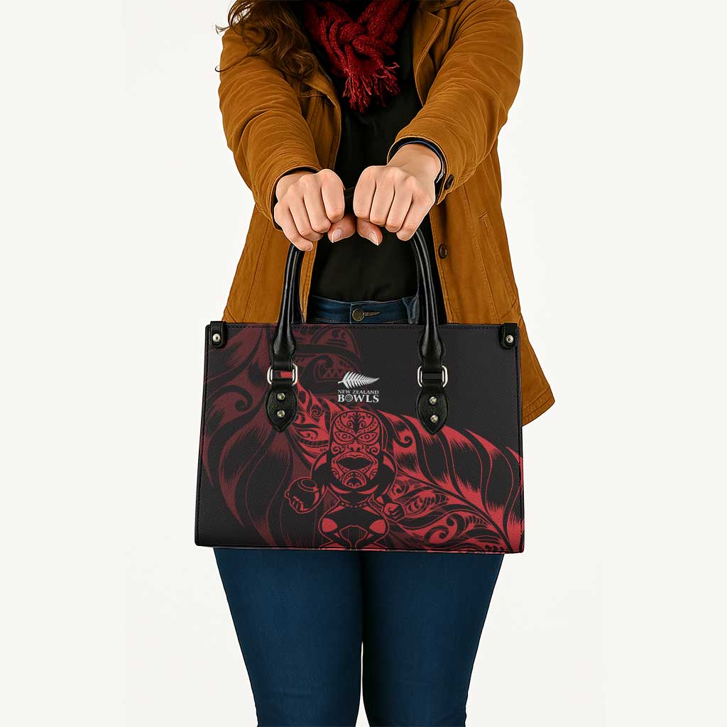New Zealand Lawn Bowls Leather Bag Red Maori Warrior Tribal Silver Fern - Vibe Hoodie
