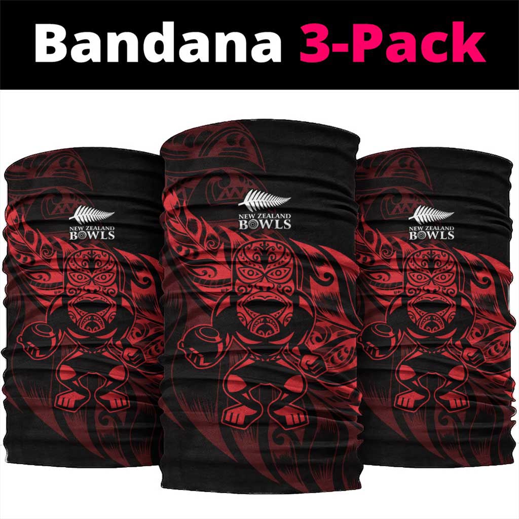 New Zealand Lawn Bowls Neck Gaiter Red Maori Warrior Tribal Silver Fern - Vibe Hoodie