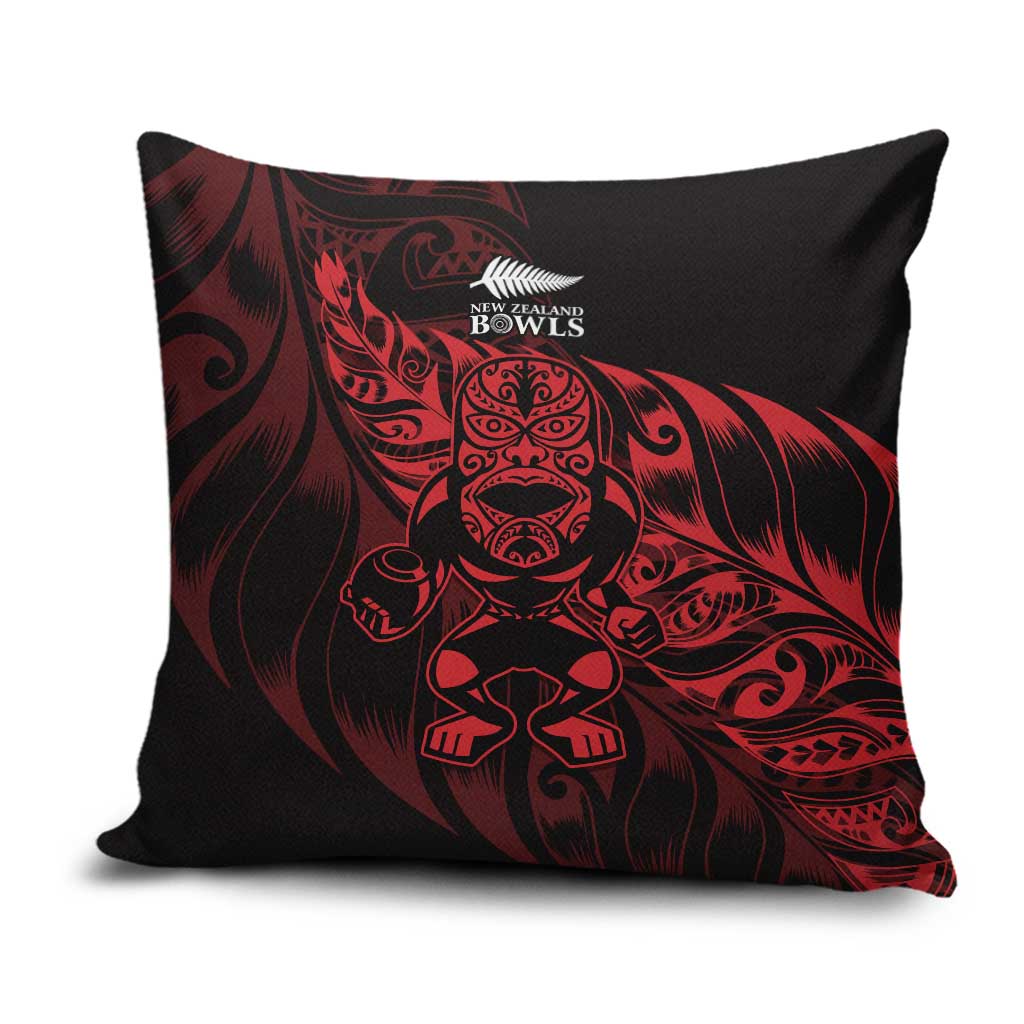 New Zealand Lawn Bowls Pillow Cover Red Maori Warrior Tribal Silver Fern - Vibe Hoodie