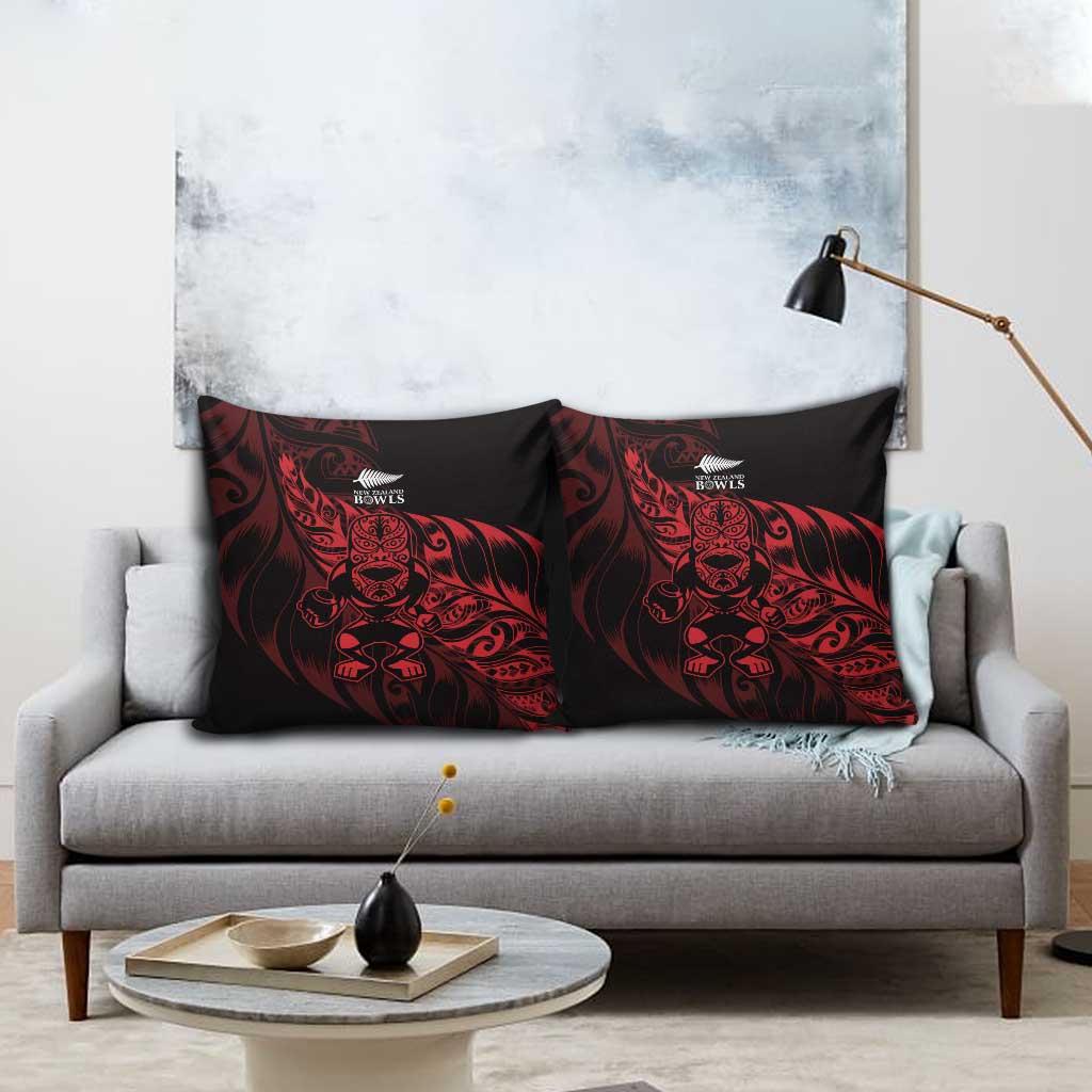 New Zealand Lawn Bowls Pillow Cover Red Maori Warrior Tribal Silver Fern - Vibe Hoodie