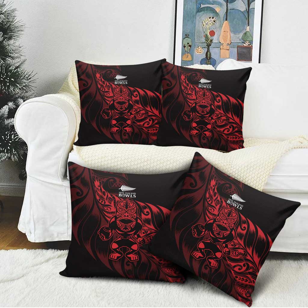 New Zealand Lawn Bowls Pillow Cover Red Maori Warrior Tribal Silver Fern - Vibe Hoodie