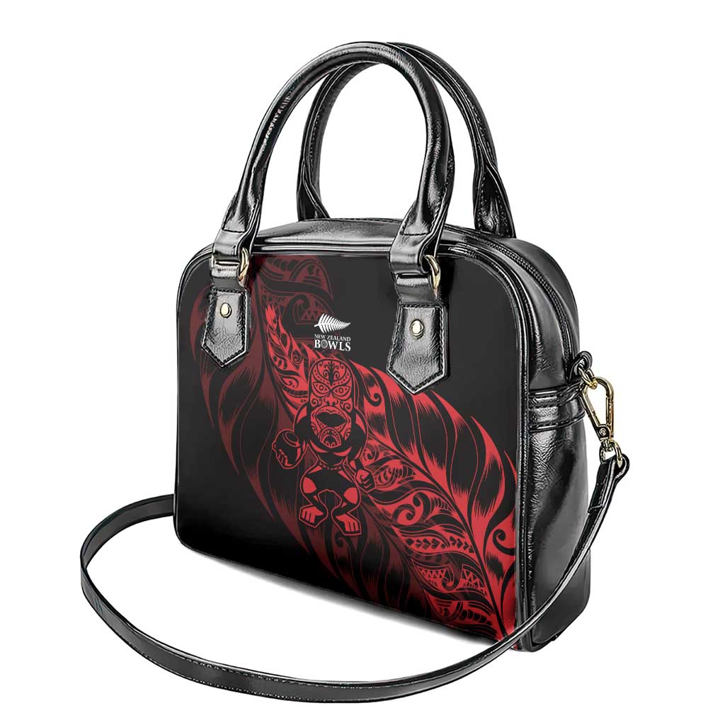 New Zealand Lawn Bowls Shoulder Handbag Red Maori Warrior Tribal Silver Fern - Vibe Hoodie