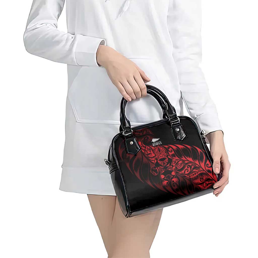 New Zealand Lawn Bowls Shoulder Handbag Red Maori Warrior Tribal Silver Fern - Vibe Hoodie