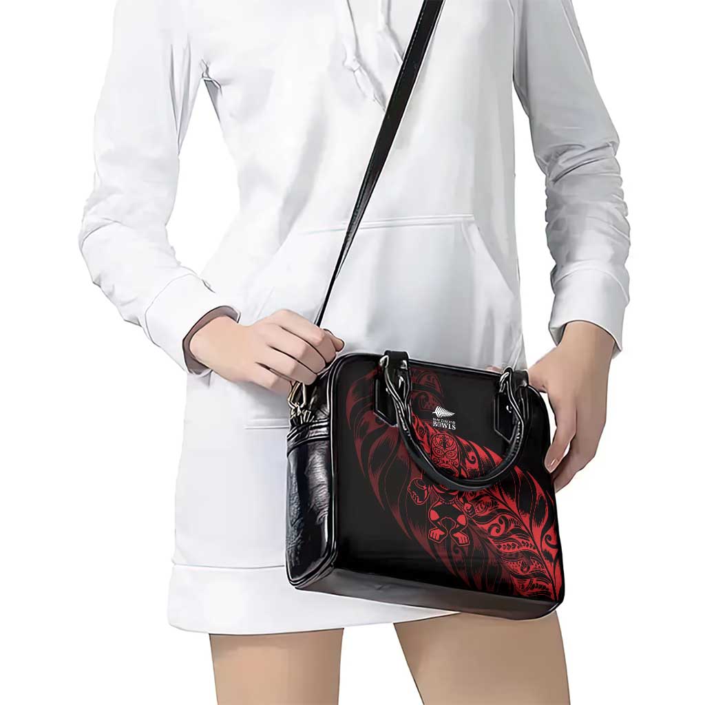 New Zealand Lawn Bowls Shoulder Handbag Red Maori Warrior Tribal Silver Fern - Vibe Hoodie