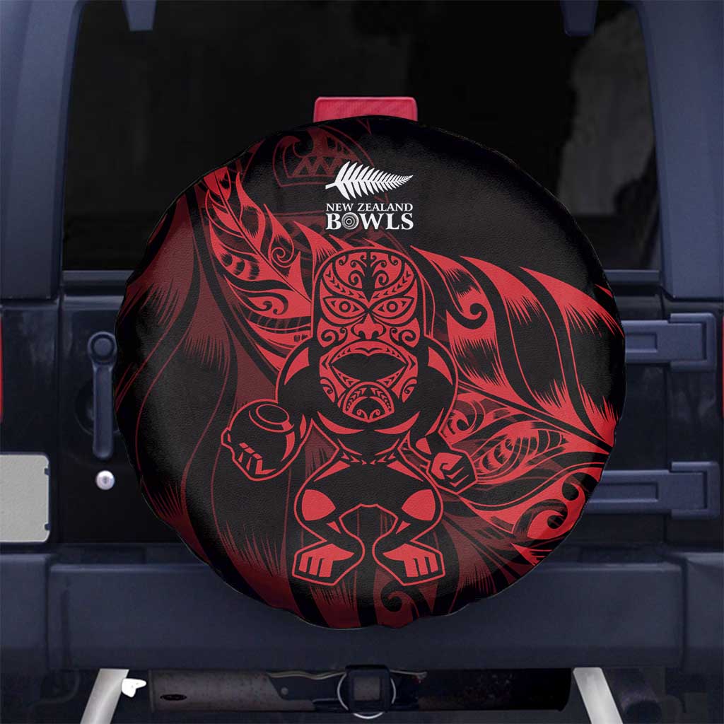 New Zealand Lawn Bowls Spare Tire Cover Red Maori Warrior Tribal Silver Fern - Vibe Hoodie