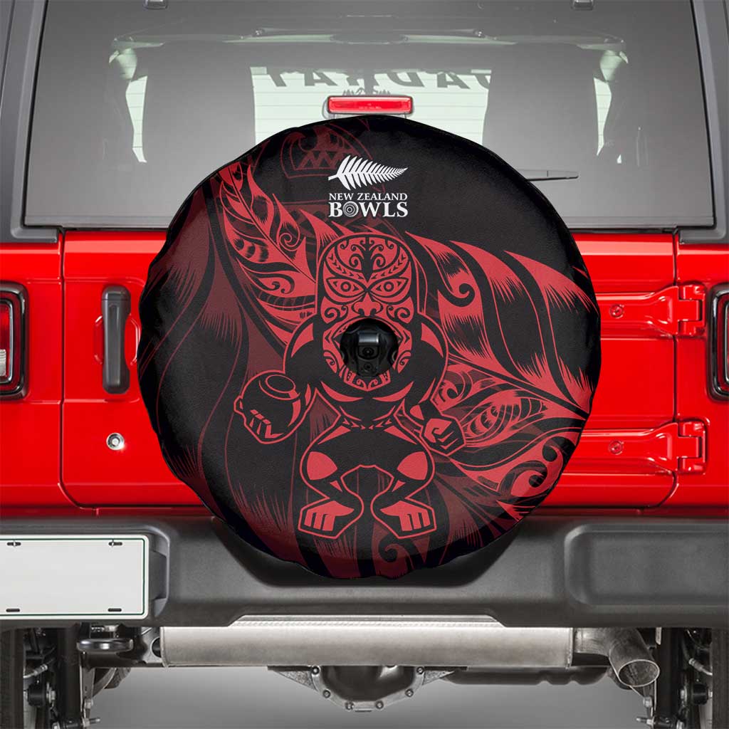 New Zealand Lawn Bowls Spare Tire Cover Red Maori Warrior Tribal Silver Fern - Vibe Hoodie