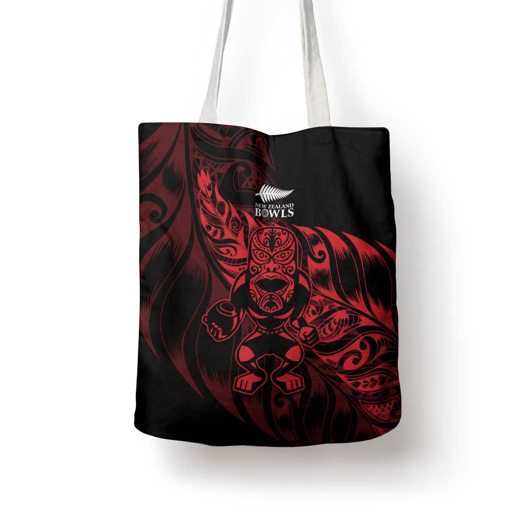 New Zealand Lawn Bowls Tote Bag Red Maori Warrior Tribal Silver Fern - Vibe Hoodie