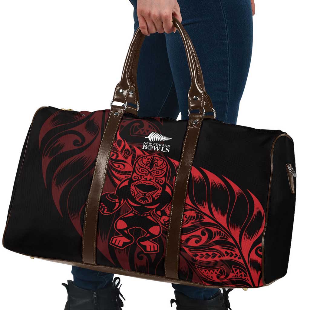 New Zealand Lawn Bowls Travel Bag Red Maori Warrior Tribal Silver Fern - Vibe Hoodie