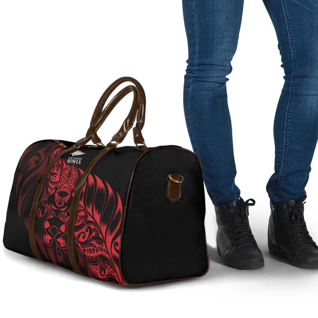 New Zealand Lawn Bowls Travel Bag Red Maori Warrior Tribal Silver Fern - Vibe Hoodie