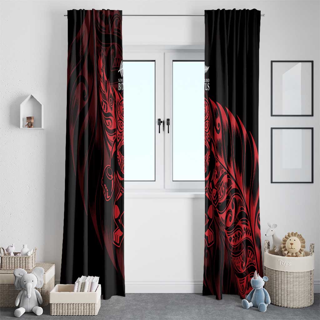 New Zealand Lawn Bowls Window Curtain Red Maori Warrior Tribal Silver Fern - Vibe Hoodie