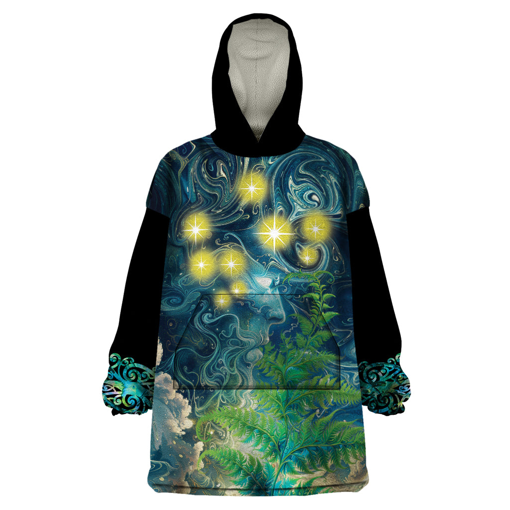 New Zealand Matariki Waipuna-a-rangi Wearable Blanket Hoodie He Roimata o Rangi - Vibe Hoodie Shop