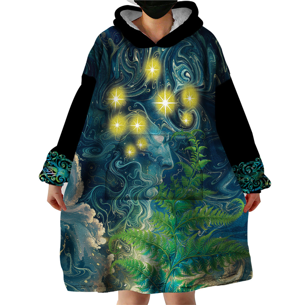 New Zealand Matariki Waipuna-a-rangi Wearable Blanket Hoodie He Roimata o Rangi - Vibe Hoodie Shop